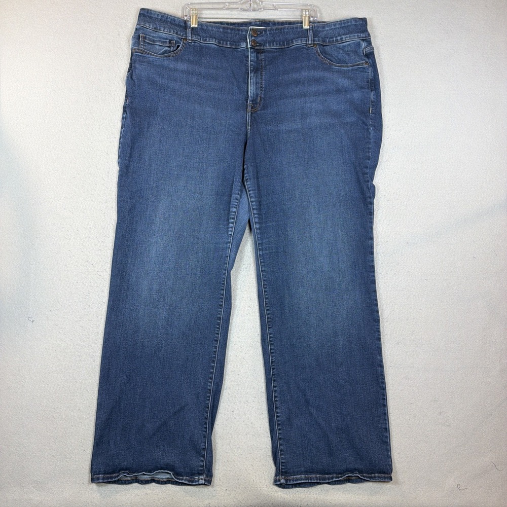 Lane Bryant Jeans Womens Sz 28L Blue Cotton Denim Bootcut Stretch Tighter Tummy